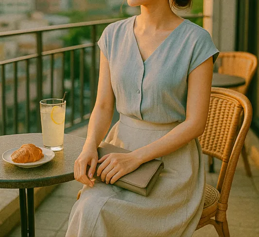여름 감성 쿨톤 데일리룩 여운 이미지