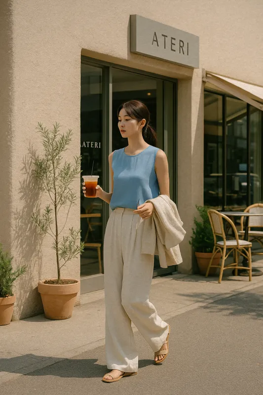 쿨톤 여름 데일리룩 감성 스트리트 스타일