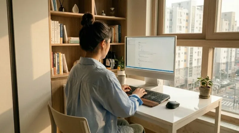 30대 여자 미니멀 오피스룩 출근룩 코디 전경