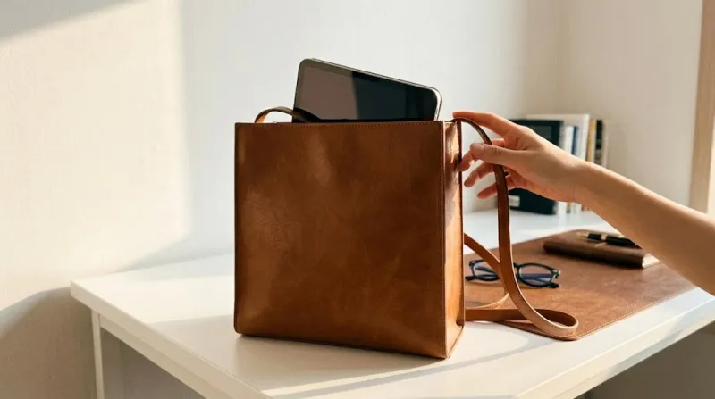 30대 직장인 디자이너 브랜드 스퀘어 가죽 데일리백