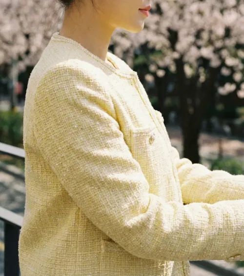 봄 파스텔 트위드 자켓 코디