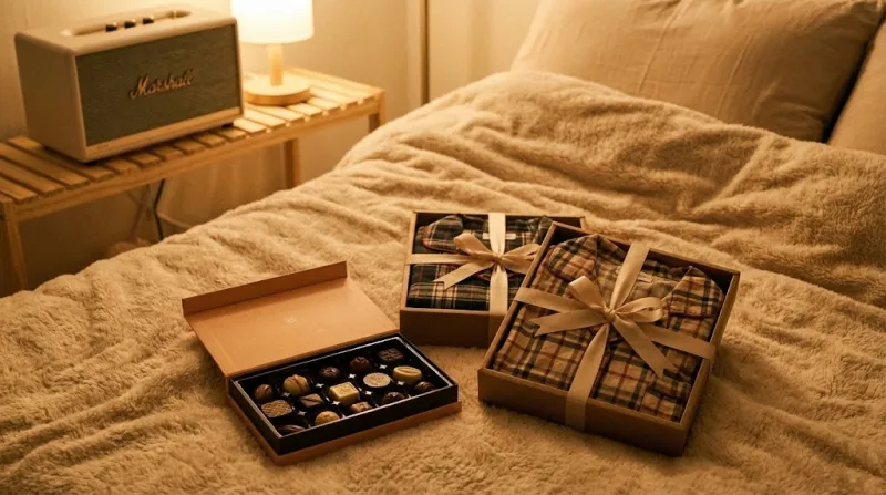 발렌타인데이 잠옷 선물과 초콜릿
