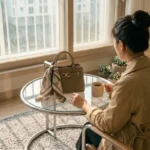 트랜치코트 코디 - 하객룩 완성 로퍼와 스카프 가방 코디 제안