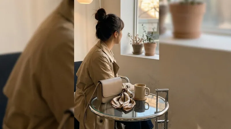 하객룩 완성 로퍼와 스카프 가방 코디 제안