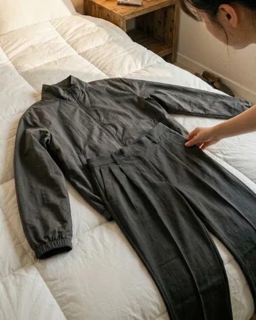 30대 여자 바람막이 롱스커트 출근룩 코디 준비