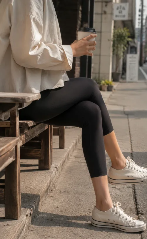레깅스 단정한 스니커즈 루즈핏 셔츠 실패 없는 코디