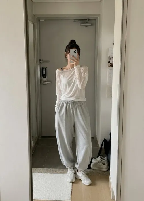 거울 셀카로 본 조거팬츠 핏